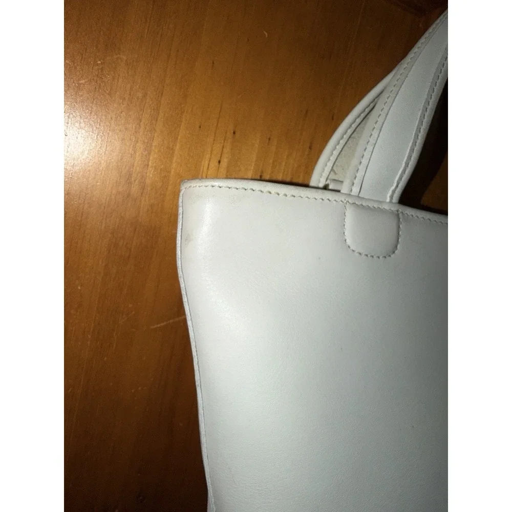 Coach 9301 Bleecker Basket Satchel White Leather Bag Vintage Purse Top Handle